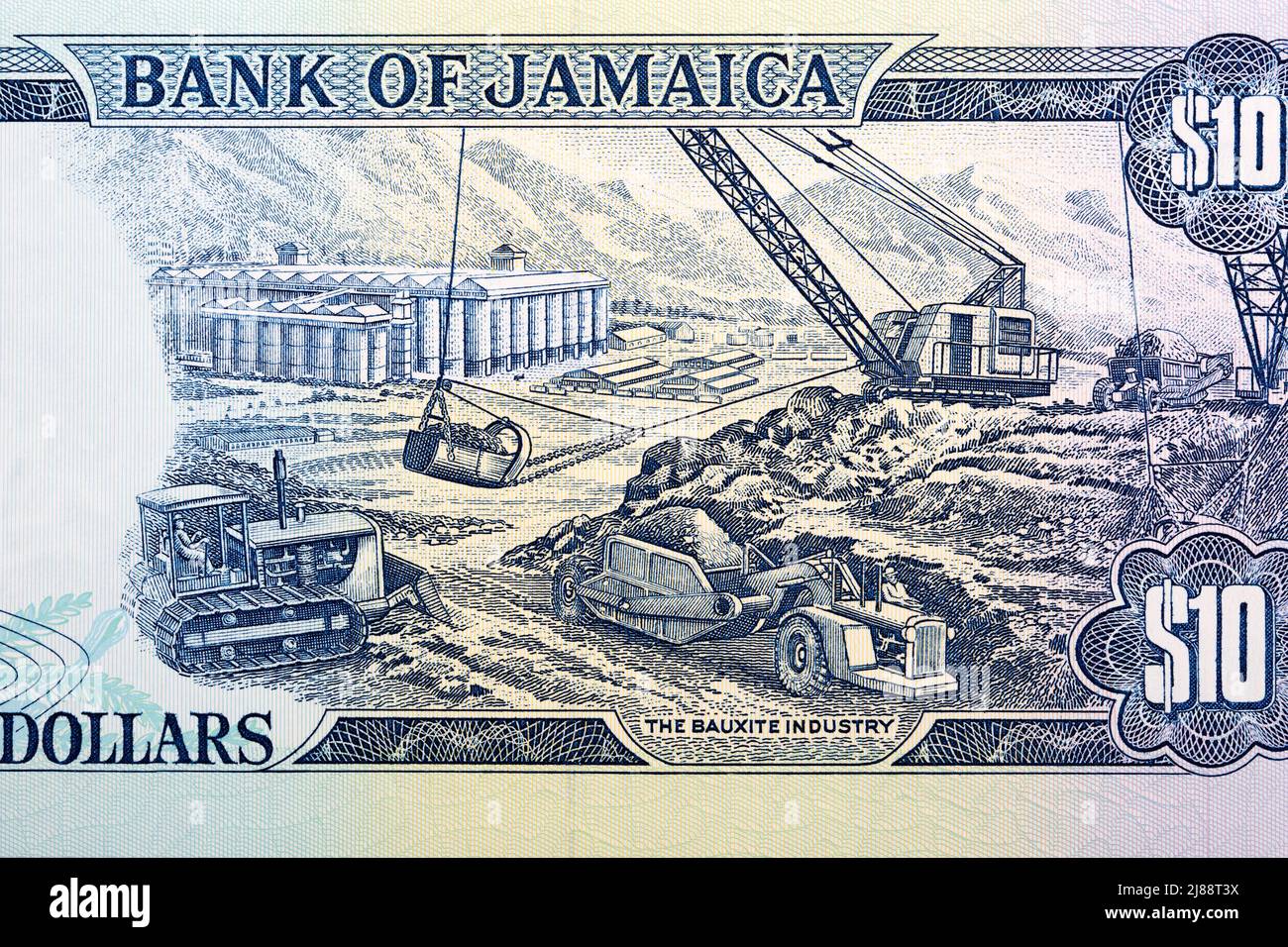 L'industrie de la bauxite de l'argent jamaïcain - dollars Banque D'Images
