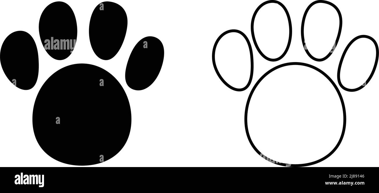 Ensemble d'icônes de patte. Empreintes de chiens et de chats. Vecteur modifiable. Illustration de Vecteur