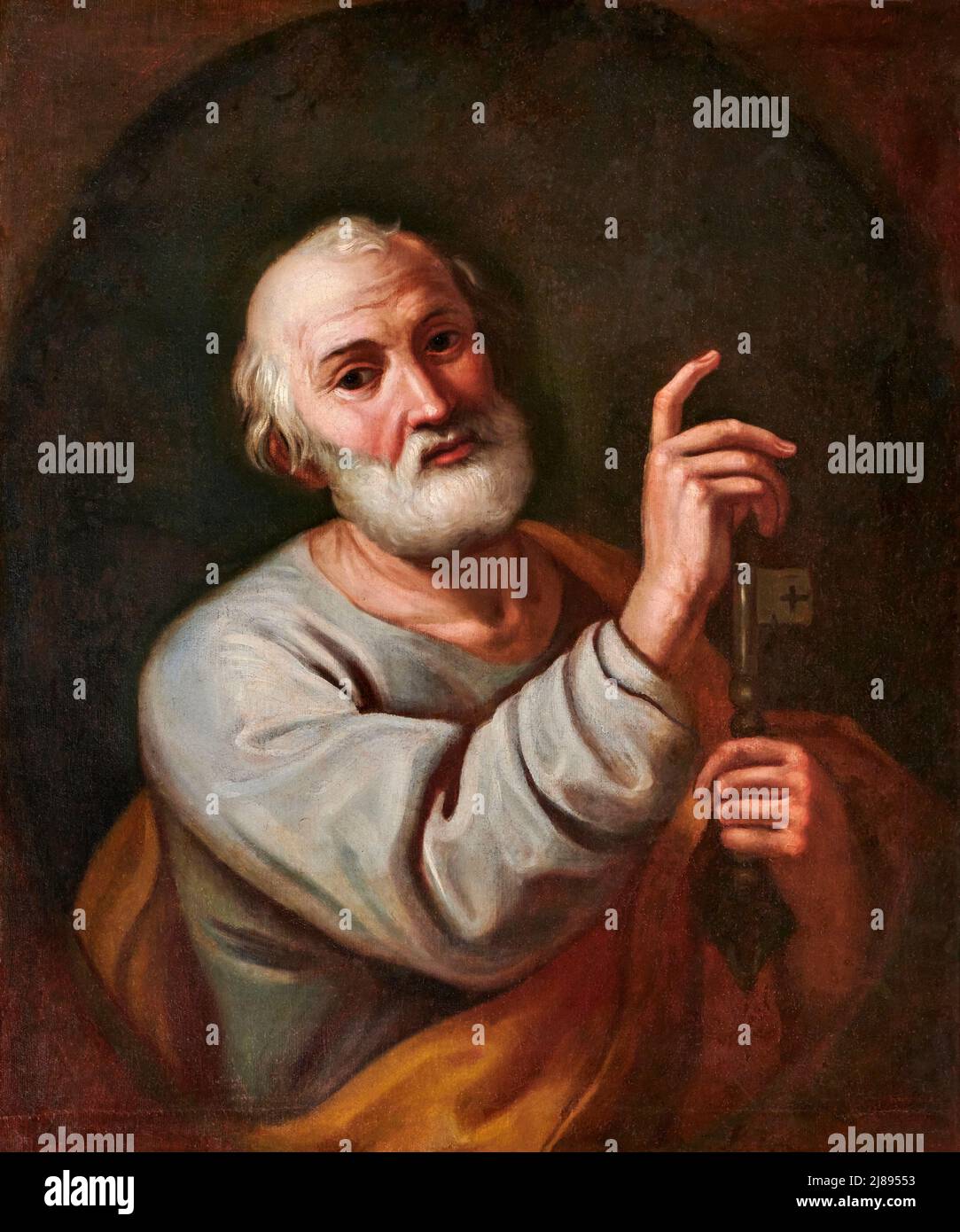 San Pietro - olio su tela - pittore veronese del XVIII secolo - San Bonifacio (VR),Italia, abbazia di San Pietro Banque D'Images