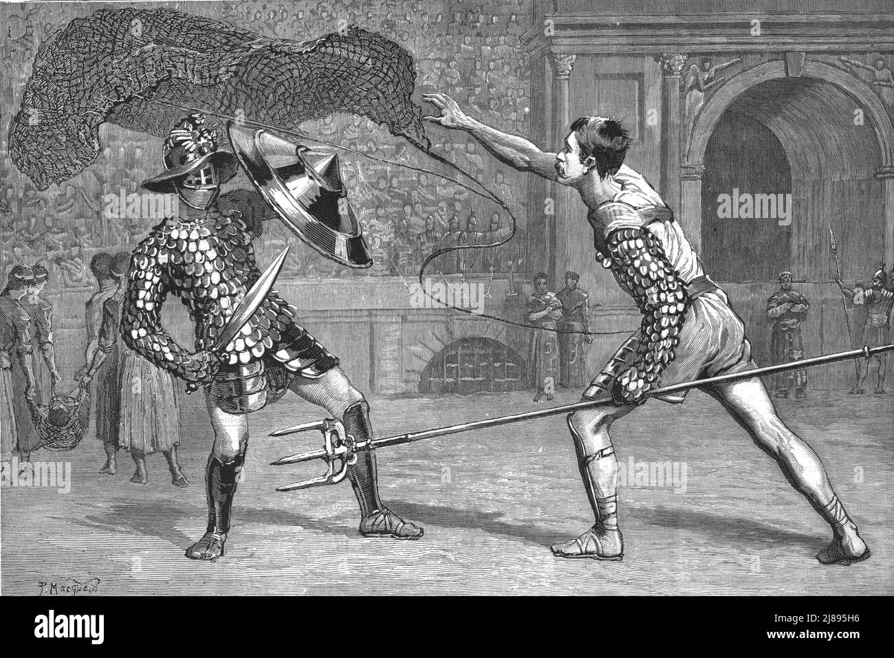 ''les Jeux de gladiateurs romains à l'exposition italienne, Earls court', 1888. Depuis, « The Graphic. Un journal hebdomadaire illustré Volume38. Juillet à décembre, 1888'. Banque D'Images