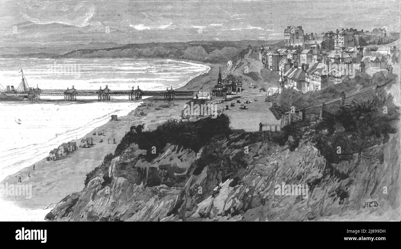 ''visite du Prince de Galles à Bournemouth; vue de Bournemouth depuis la falaise est',1890. Banque D'Images