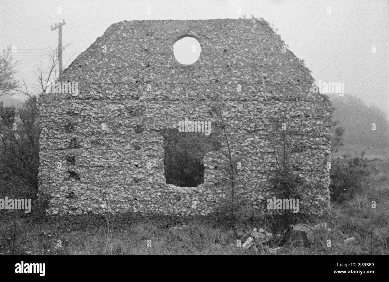 Construction tabby. Ruines de la mission espagnole supposée, St. Marys, Géorgie. Banque D'Images