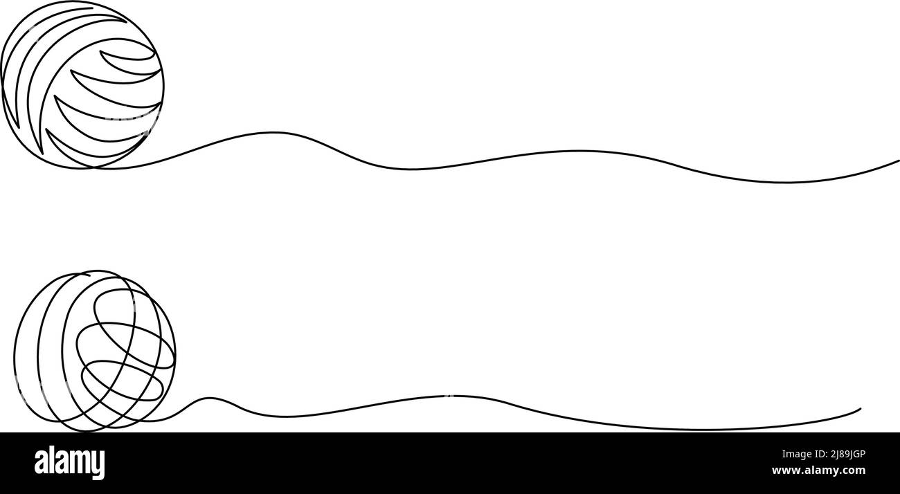 Bille de filetage CLEW. Illustration vectorielle de mise en plan continue à une ligne Illustration de Vecteur