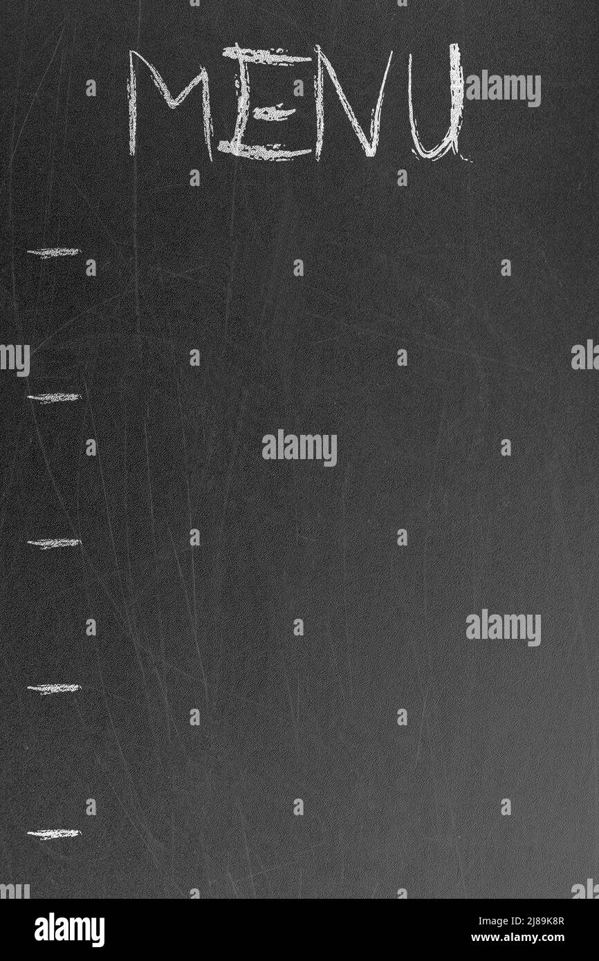 Modèle de tableau noir avec menu de café vertical avec des robinets pour la nourriture. Modèles et concepts de bannières et de panneaux Banque D'Images Modèle de tableau noir avec menu de café vertical avec des robinets pour la nourriture. Modèles et concepts de bannières et de panneaux Banque D'Images