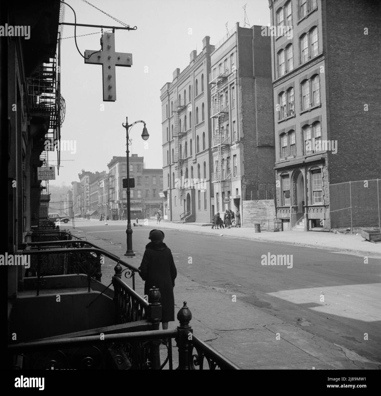 New York, New York. Une scène de rue Harlem. Banque D'Images