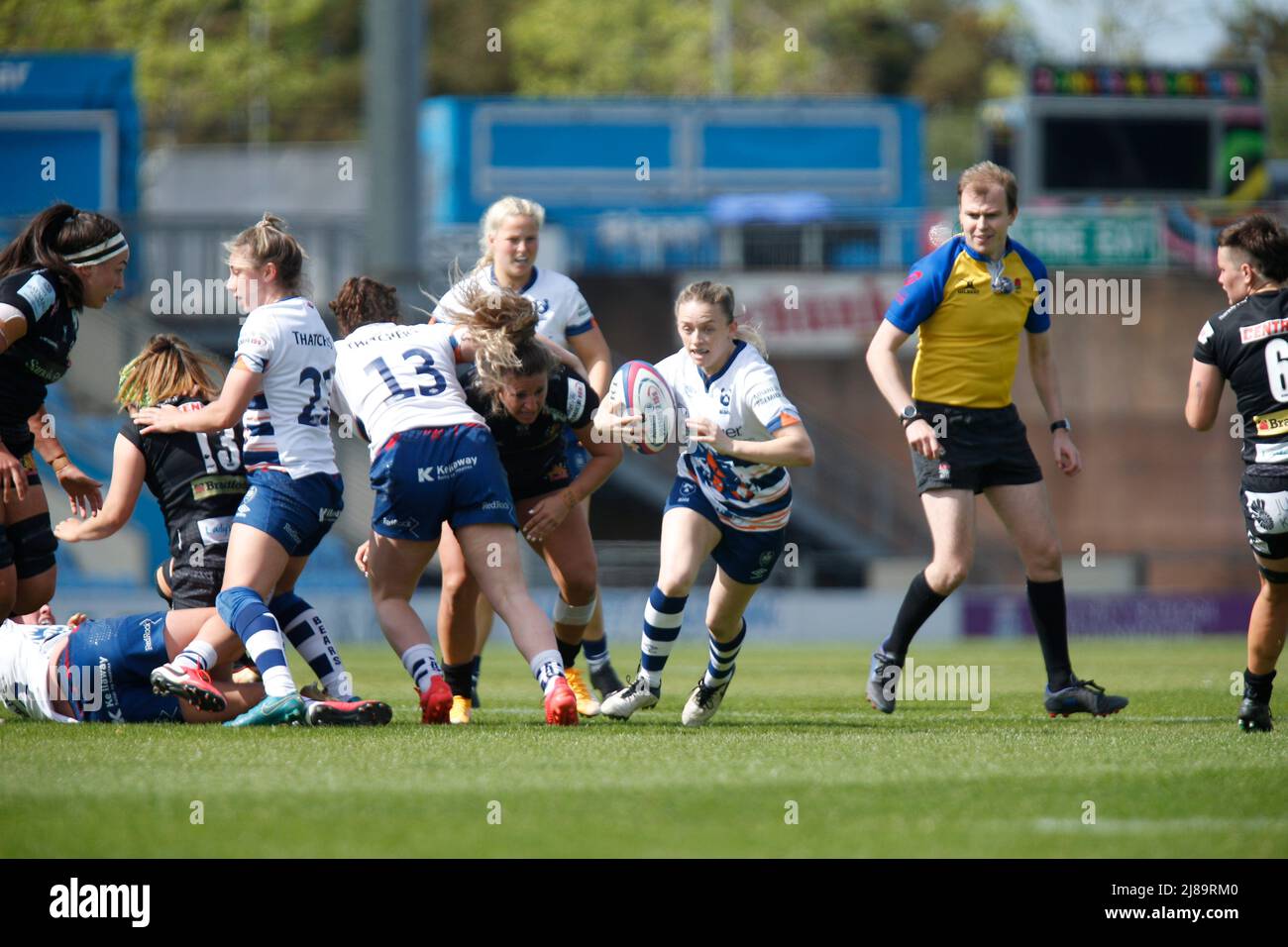 Bristol Bear Lucy Burgess in action femmes Allianz Premier 15s - Exeter Chiefs Women / Bristol Bears Women - Samedi 14th mai 2022 - Sandy Park - Exeter, Samedi 14 mai 2022 - Sandy Park - Exeter - Royaume-Uni crédit photo obligatoire: Martin Edwards crédit: Martin Edwards/Alay Live News Banque D'Images