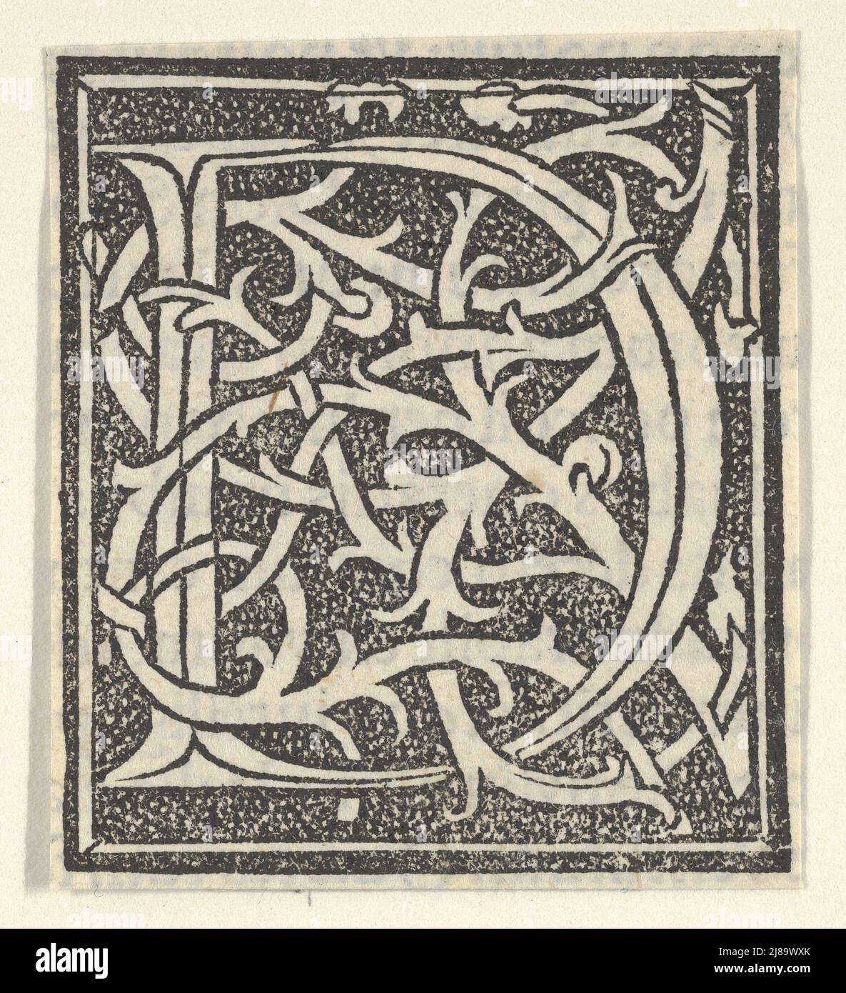 Lettre initiale D sur fond à motifs, 1520. Banque D'Images