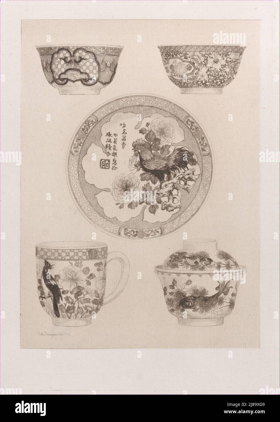 Famille Rose Japonaise, 1862. Banque D'Images