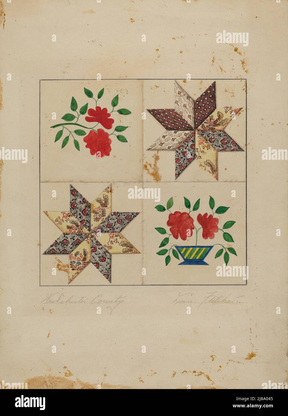 Courtepointe patchwork, 1935/1942. Banque D'Images