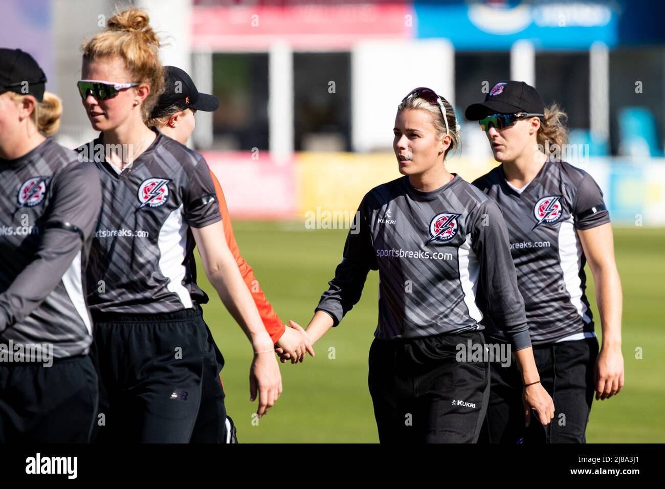 Hove, Royaume-Uni. 14th mai 2022. Alex Hartley (65 Thunder) après le match de la Charlotte Edwards Cup entre les Vipers du Sud et Thunder au 1st Central County Ground à Hove, en Angleterre. Liam Asman/SPP crédit: SPP Sport presse photo. /Alamy Live News Banque D'Images