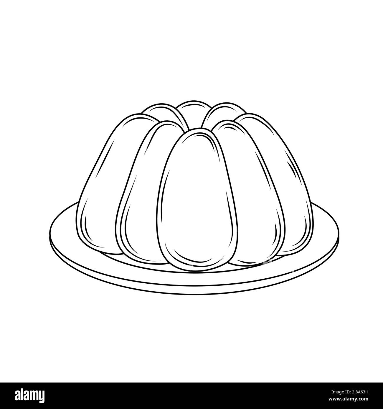 Vecteur de style d'esquisse Jelly Pudding dessiné à la main. Conception d'éléments de dessin. Utilisé pour le menu, l'affiche, la bannière, l'étiquette, le logo ou les t-shirts imprimés, etc Illustration de Vecteur
