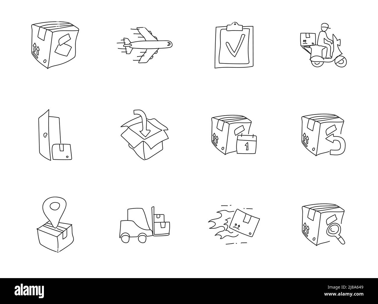 icônes de vecteur linéaire dessinées à la main Illustration de Vecteur
