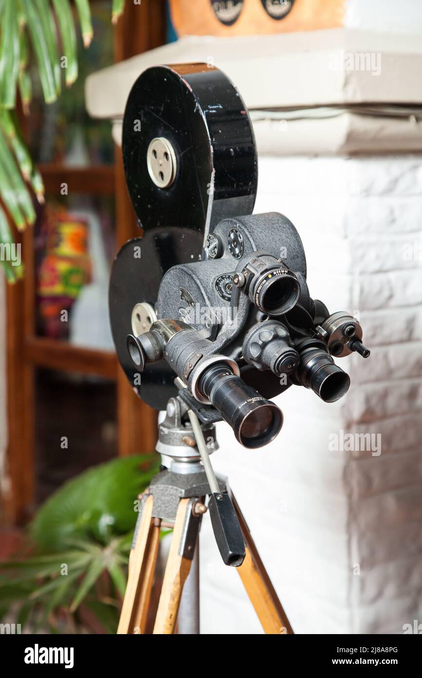L'industrie cinématographique, un ancien appareil photo pour filmer des films pour le cinéma. Banque D'Images
