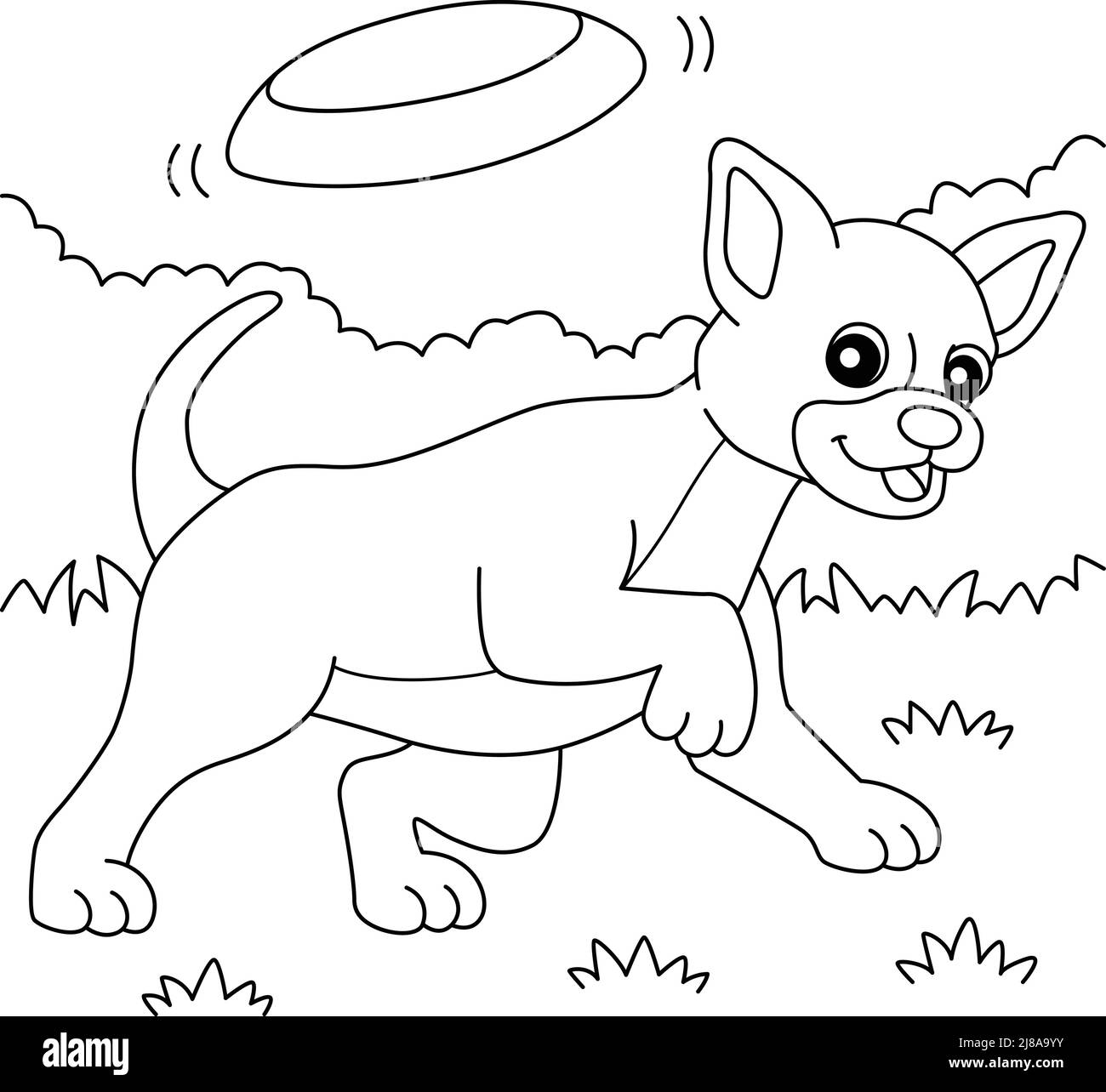 Chihuahua page de coloriage pour chiens pour enfants Illustration de Vecteur