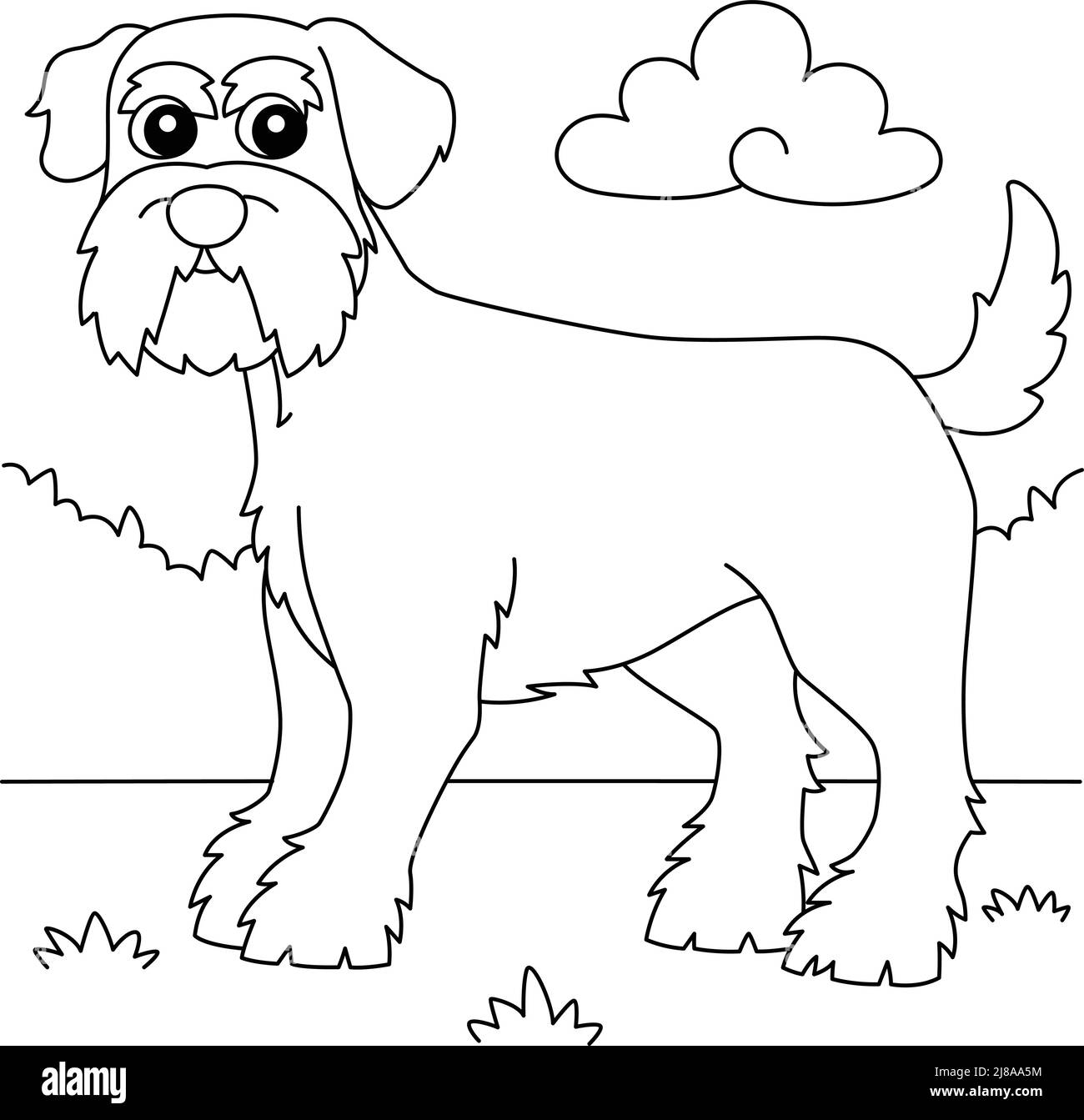 Schnauzer page de coloriage pour chiens pour enfants Illustration de Vecteur