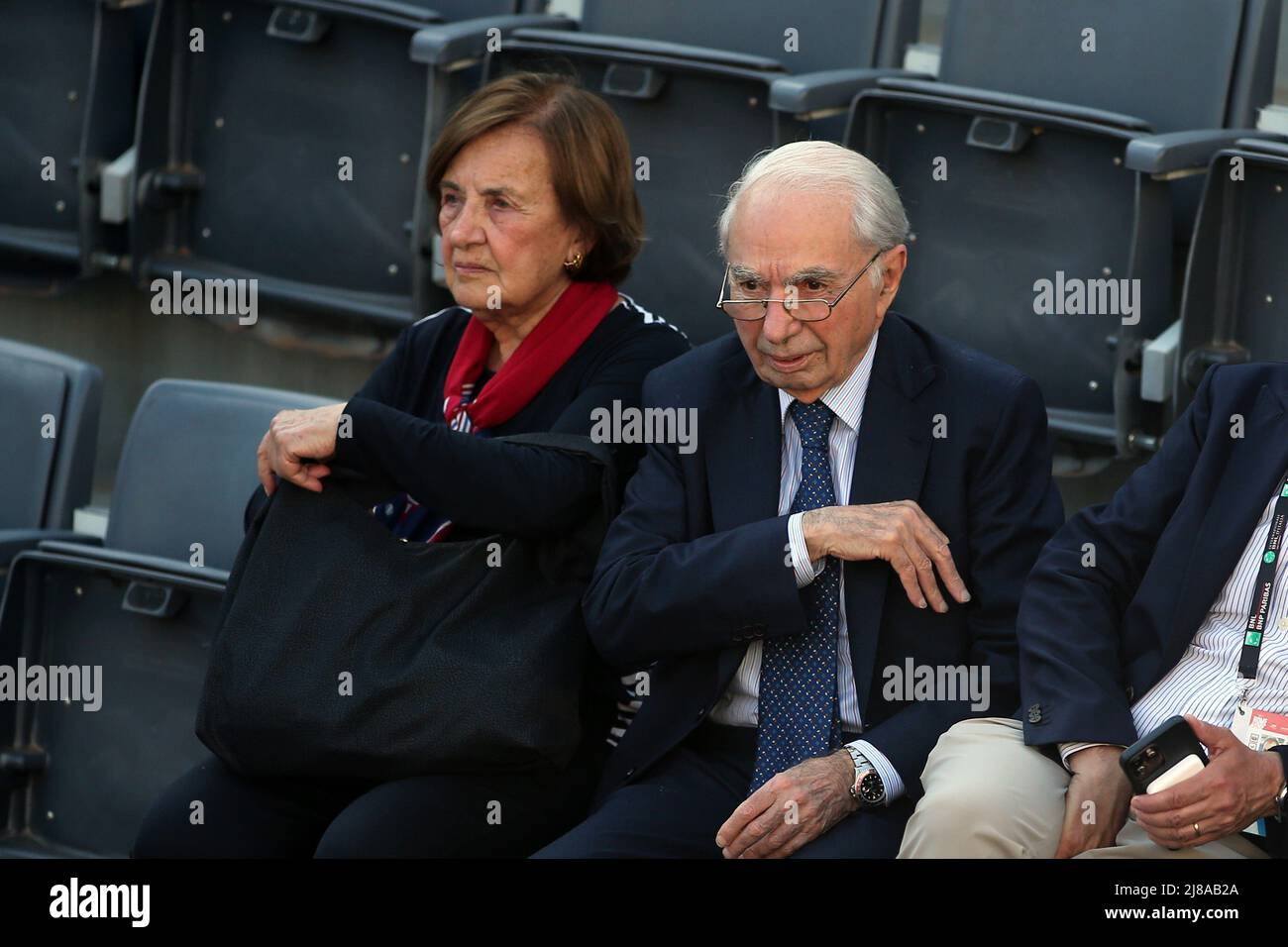 Rome, Italie. 14th mai 2022. ROME, ITALIE - 14.05.2022: VIP à tribuna. Giuliano Amato, presidente della corte costituzionale con la moglie Diana Vincenzi in tribuna agli internazionali di tennis di Roma. Crédit : Agence photo indépendante/Alamy Live News Banque D'Images