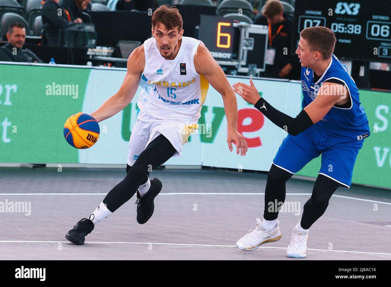 Amsterdam, pays-Bas, 20 juin 2019 : le joueur de basket-ball ukrainien Anton Davydiuk en action lors de la coupe du monde de basket-ball 3x3 de la FIBA Banque D'Images