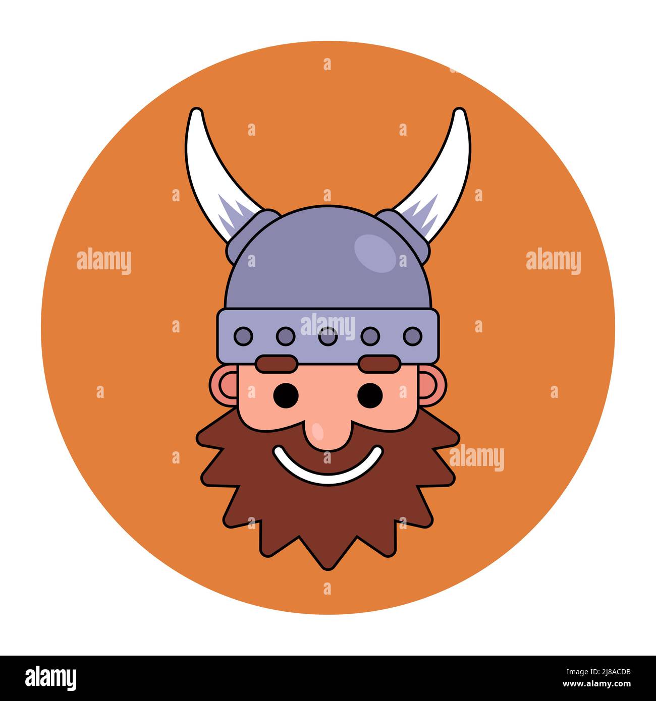 guerrier barbu norvégien. viking dans un casque à cornes. illustration vectorielle plate. Illustration de Vecteur