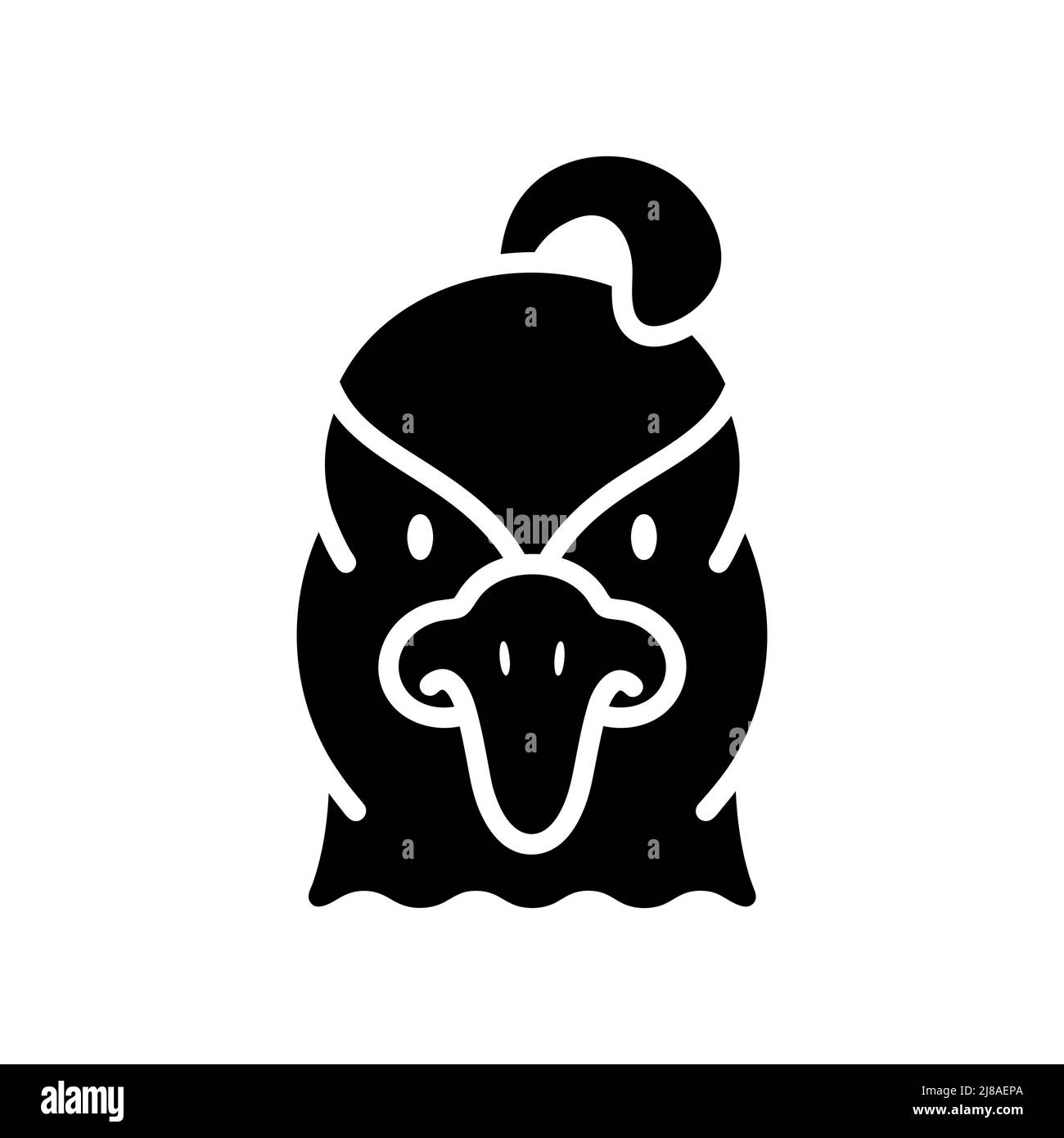 Caille l'icône de glyphe isolé. Symbole vecteur tête d'animal. Panneau Agriculture. Symbole graphique pour la conception de votre site Web, votre logo, votre application, votre interface utilisateur. EPS10. Illustration de Vecteur