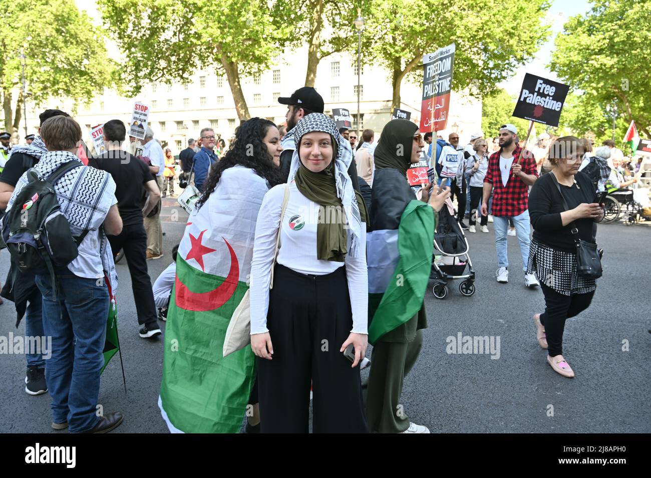 La création britannique de la criminalisation Balfour le peuple palestinien. Des milliers de mars contre 74 ans de Nakba. Nous nous opposons à la Palestine et à l'apartheid!. Justice pour #Shireen, l'assassinat par Israël du correspondant d'Aljazeera Shireen Abu Akleh à Jénine tué par des soldats israéliens à la BBC, Londres, Royaume-Uni. - 14 mai 2022. Banque D'Images