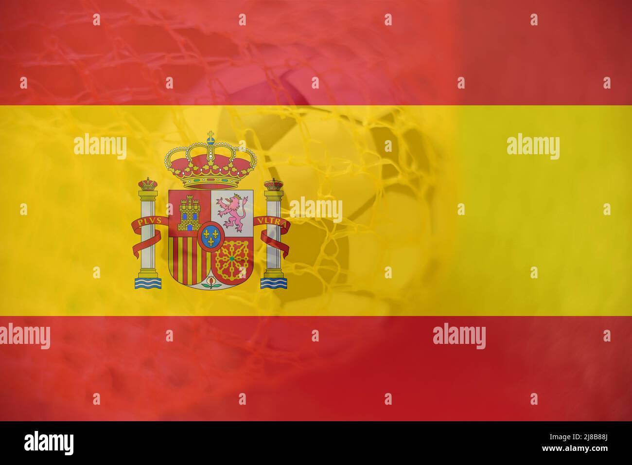 Drapeau de l'Espagne avec ballon de football dans le but comme fond, sport  et succès business concept Photo Stock - Alamy