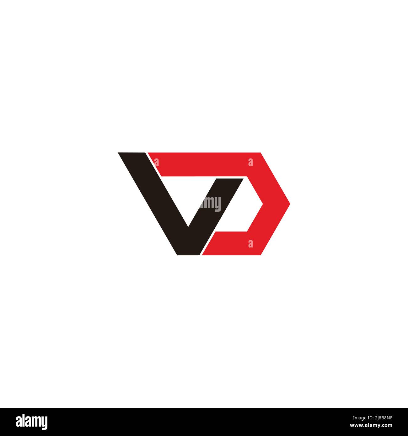 lettre vd coloré polygone lié géométrique logo vecteur Illustration de Vecteur