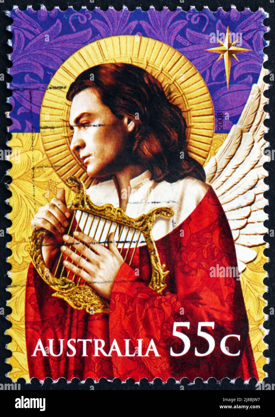 AUSTRALIE - VERS 2008 : un timbre imprimé en Australie montre Angel, Noël, vers 2008 Banque D'Images