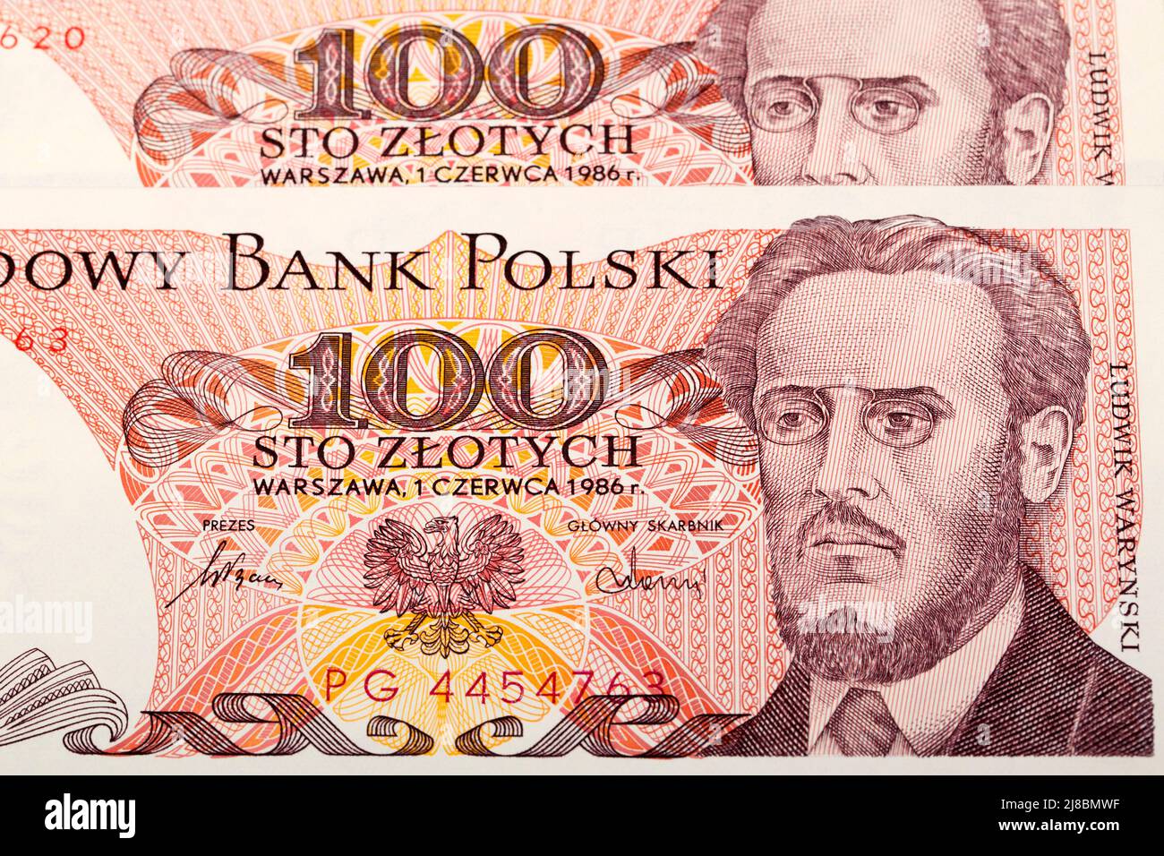 Old Polish Money - 100 Zloty un contexte d'affaires Banque D'Images