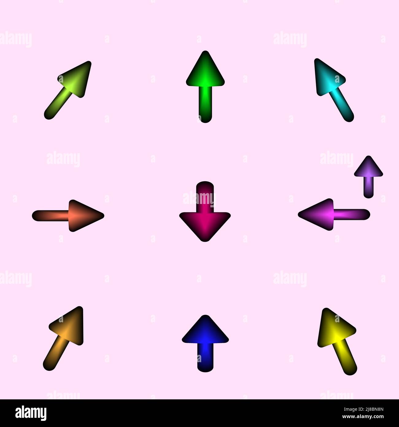Ensemble de bouton cliquez sur la flèche icônes de navigation signe Internet télécharger résumé illustration vectorielle d'arrière-plan Illustration de Vecteur