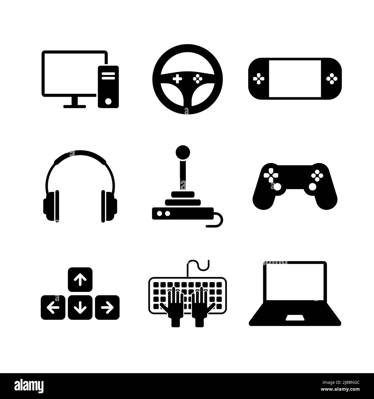Icône de vecteur de jeu définie sur fond blanc Illustration de Vecteur