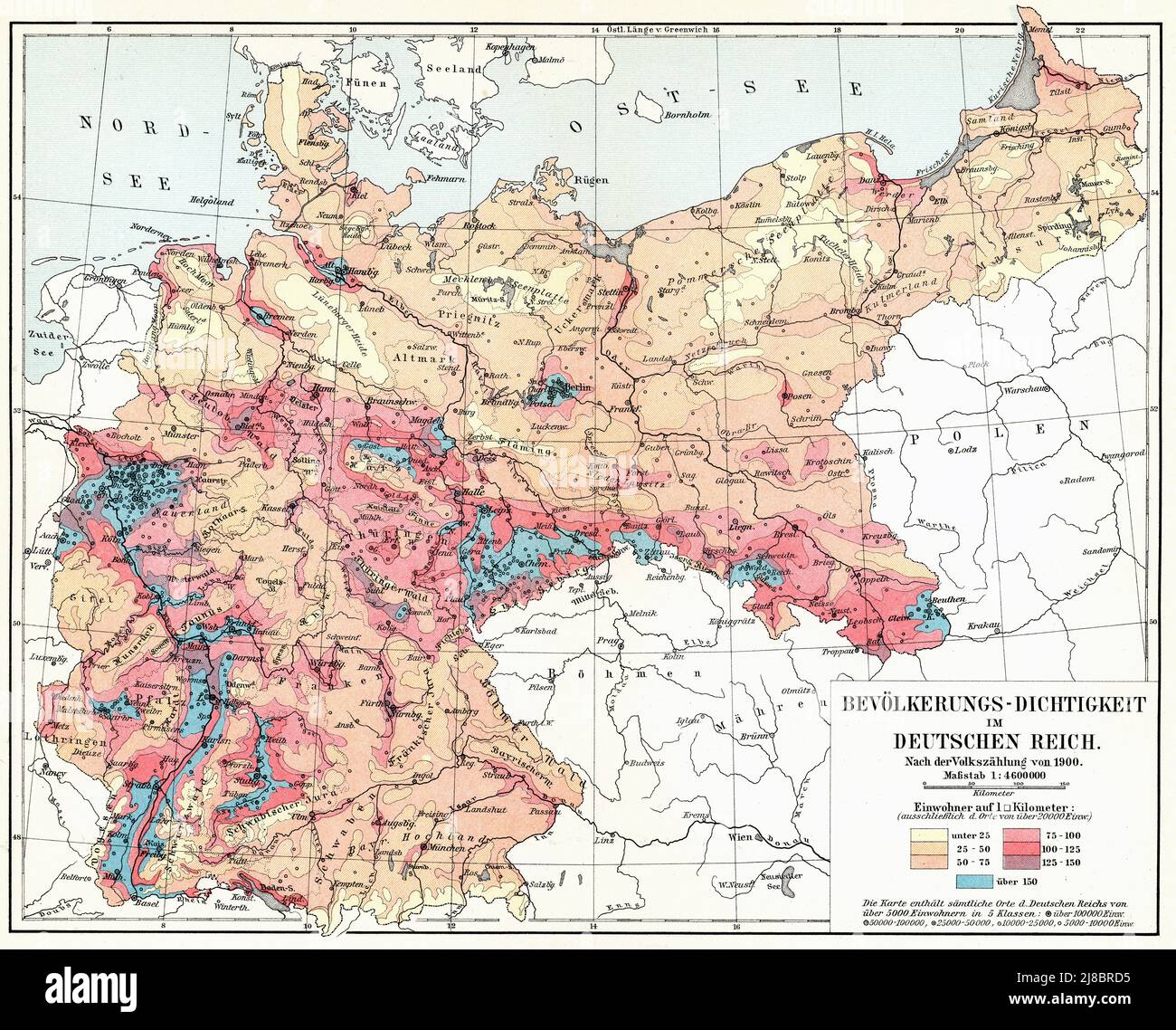 Population density map Banque de photographies et d’images à haute