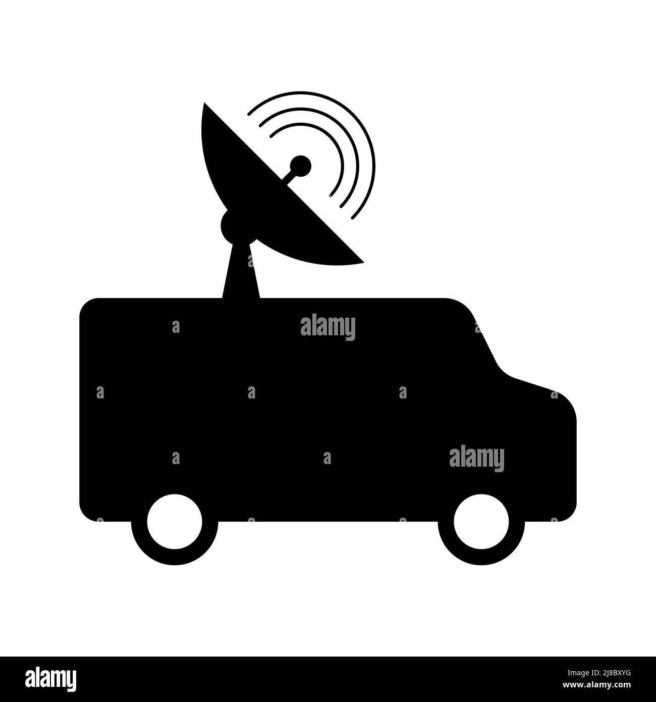 Icône TV News car Vector sur fond blanc Illustration de Vecteur