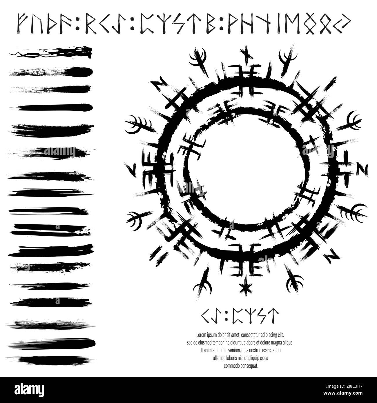 Symbole scandinave représentant un cercle noir viking Illustration de Vecteur