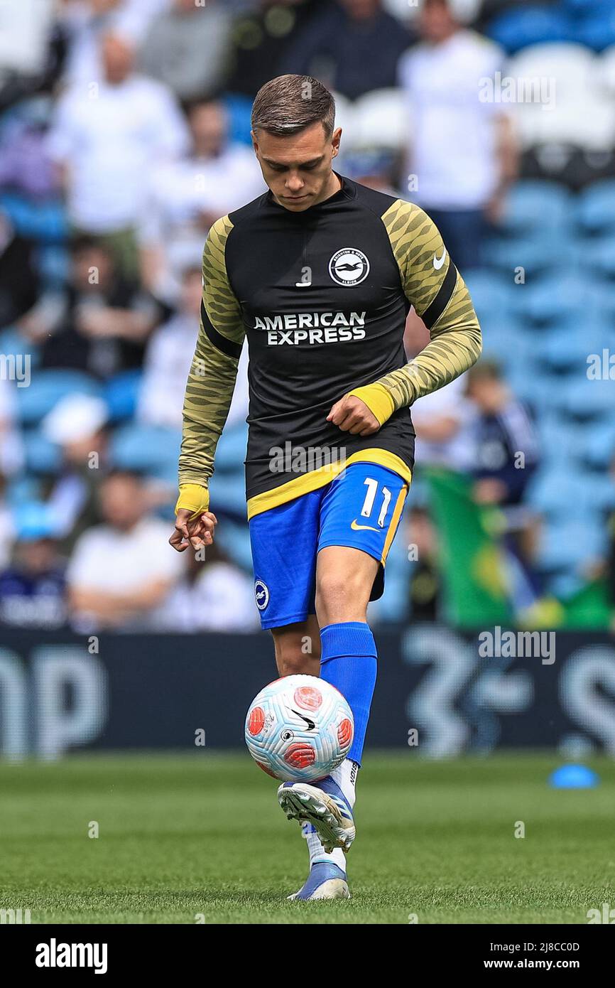 Leandro Trossard #11 de Brighton & Hove Albion pendant l'échauffement avant le match à Leeds, Royaume-Uni, le 5/15/2022. (Photo de Mark Cosgrove/News Images/Sipa USA) Banque D'Images