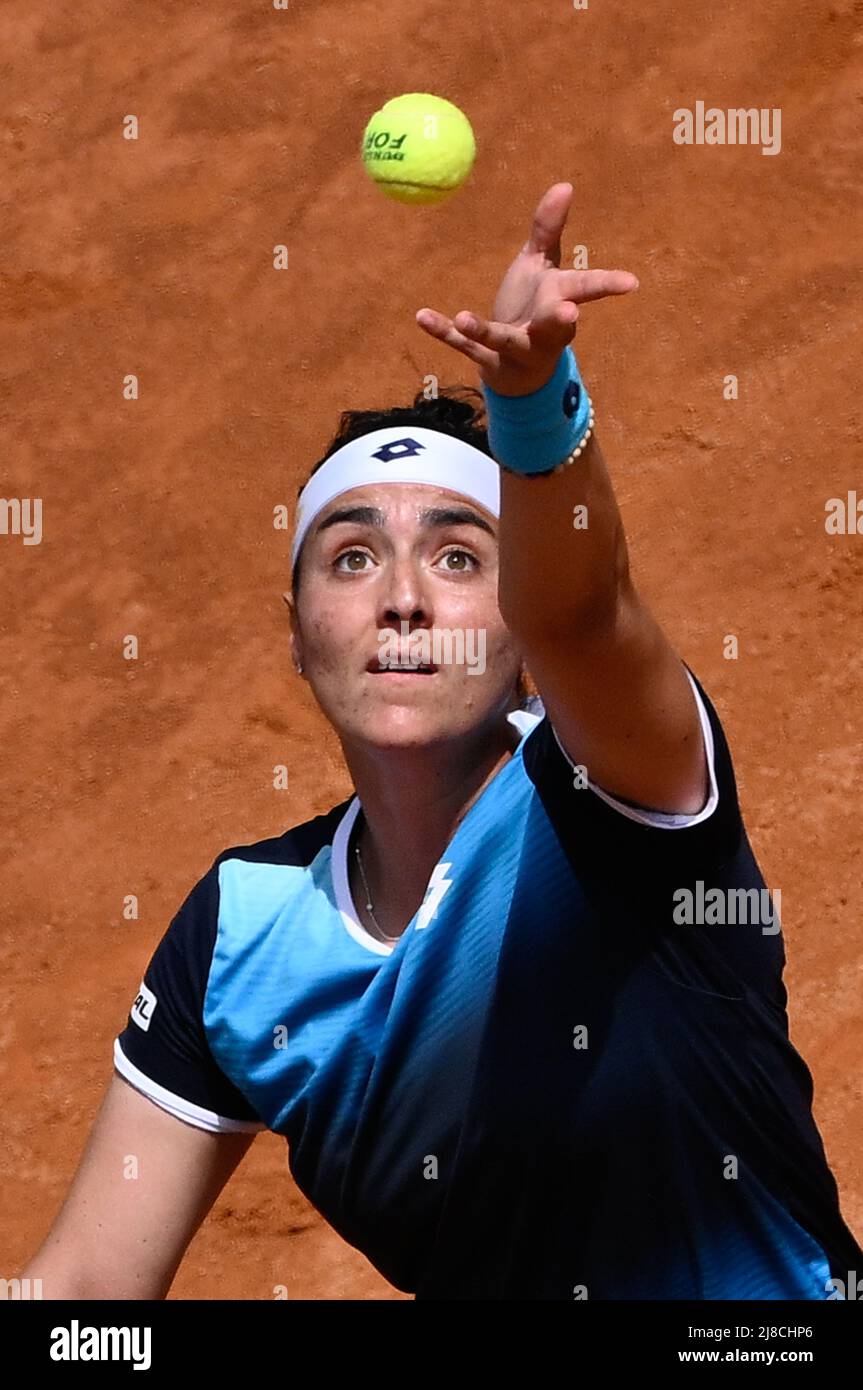 Ons Jabeur (TUN) en finale contre IGA Swiatek (POL) du tournoi WTA Master 1000 Internazionali BNL d'Italia à Foro Italico le 15 mai 2022 Banque D'Images