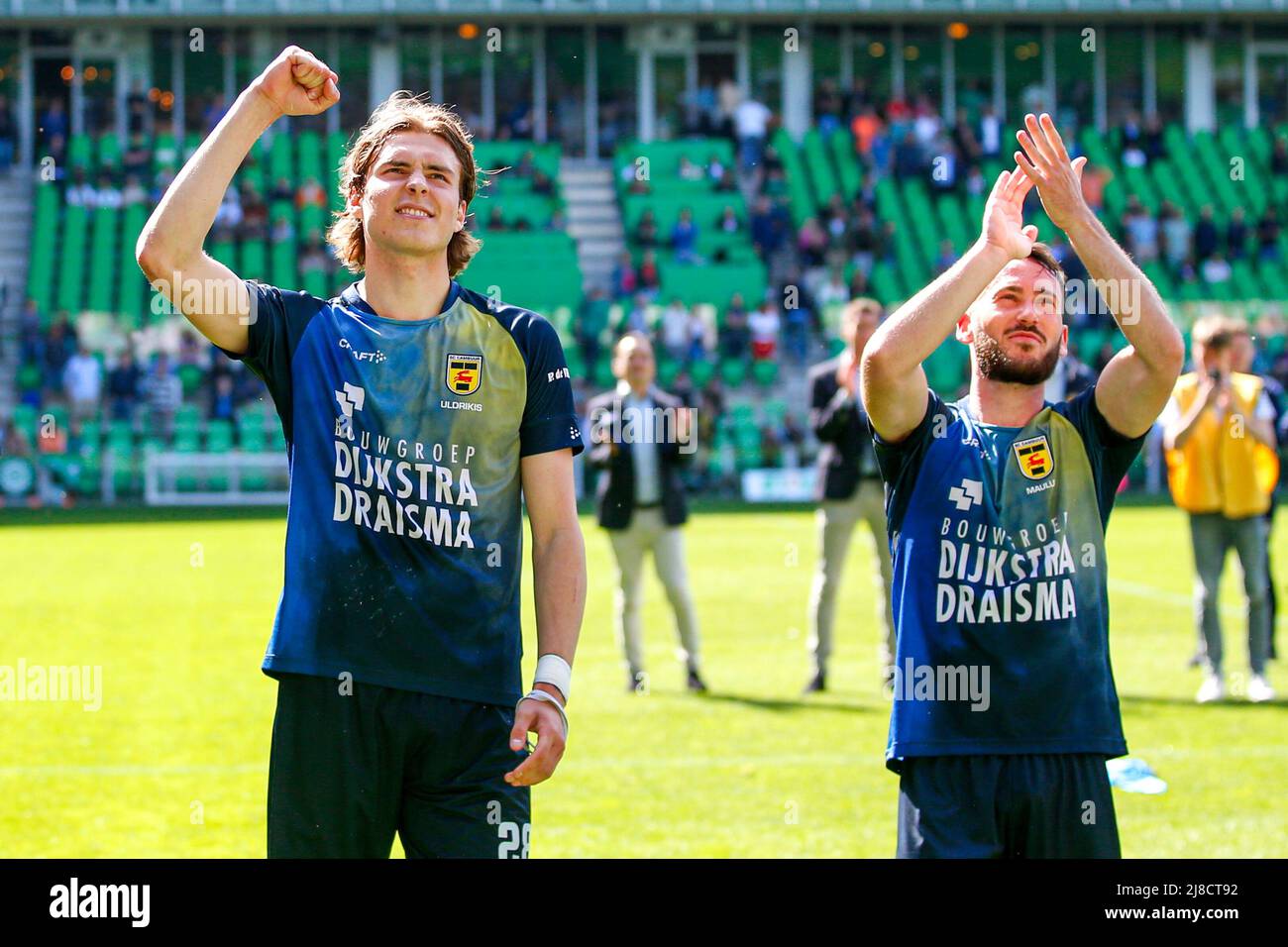 GRONINGEN, PAYS-BAS - MAI 15 : Roberts Uldrikis de SC Cambuur après le match néerlandais Eredivisie entre FC Groningen et SC Cambuur à Euroborg Stadion le 15 mai 2022 à Groningen, pays-Bas (photo de Henk Jan Dijks/Orange Pictures) Banque D'Images