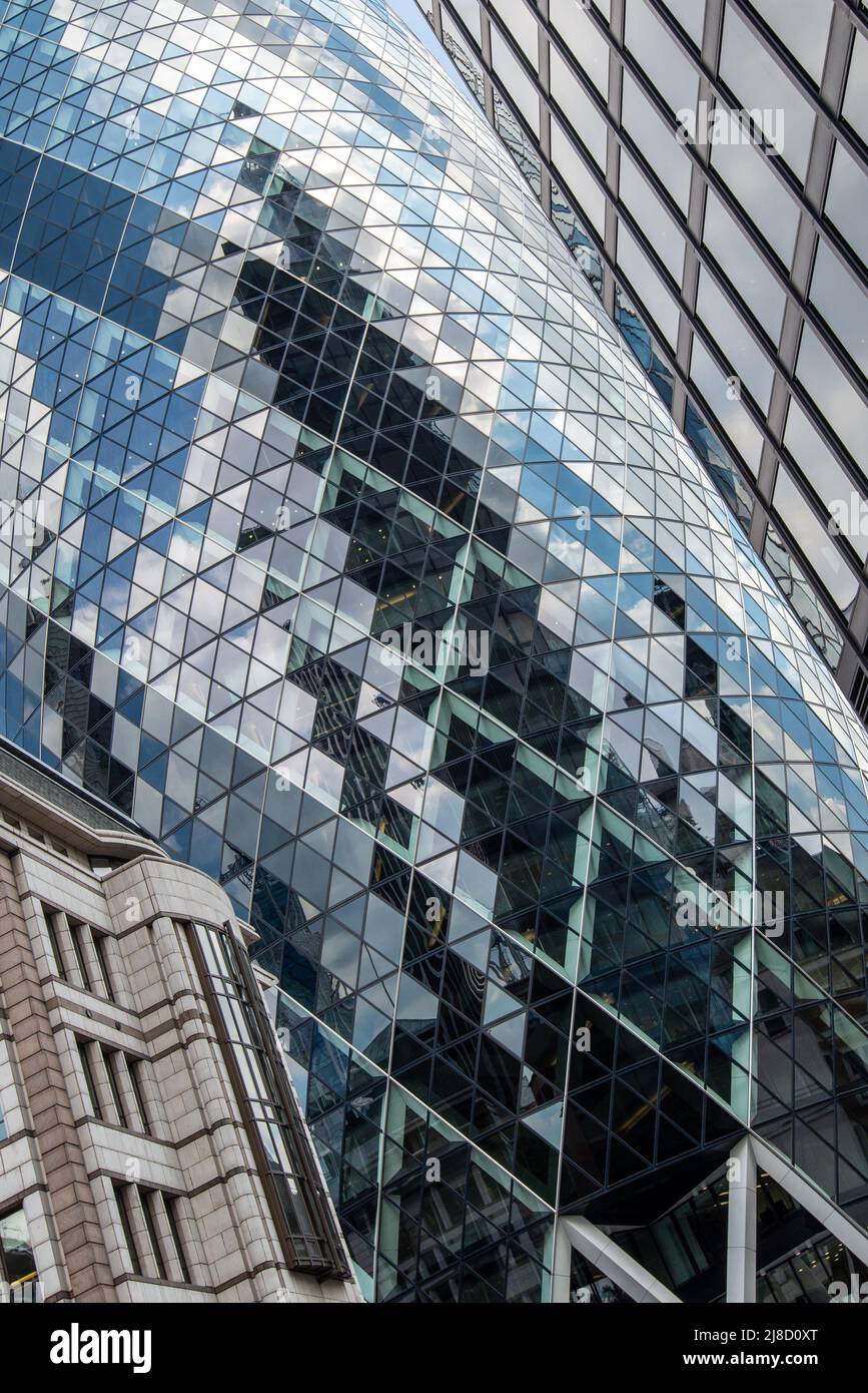 Résumé gros plan de la ville de Londres, Gherkin Banque D'Images