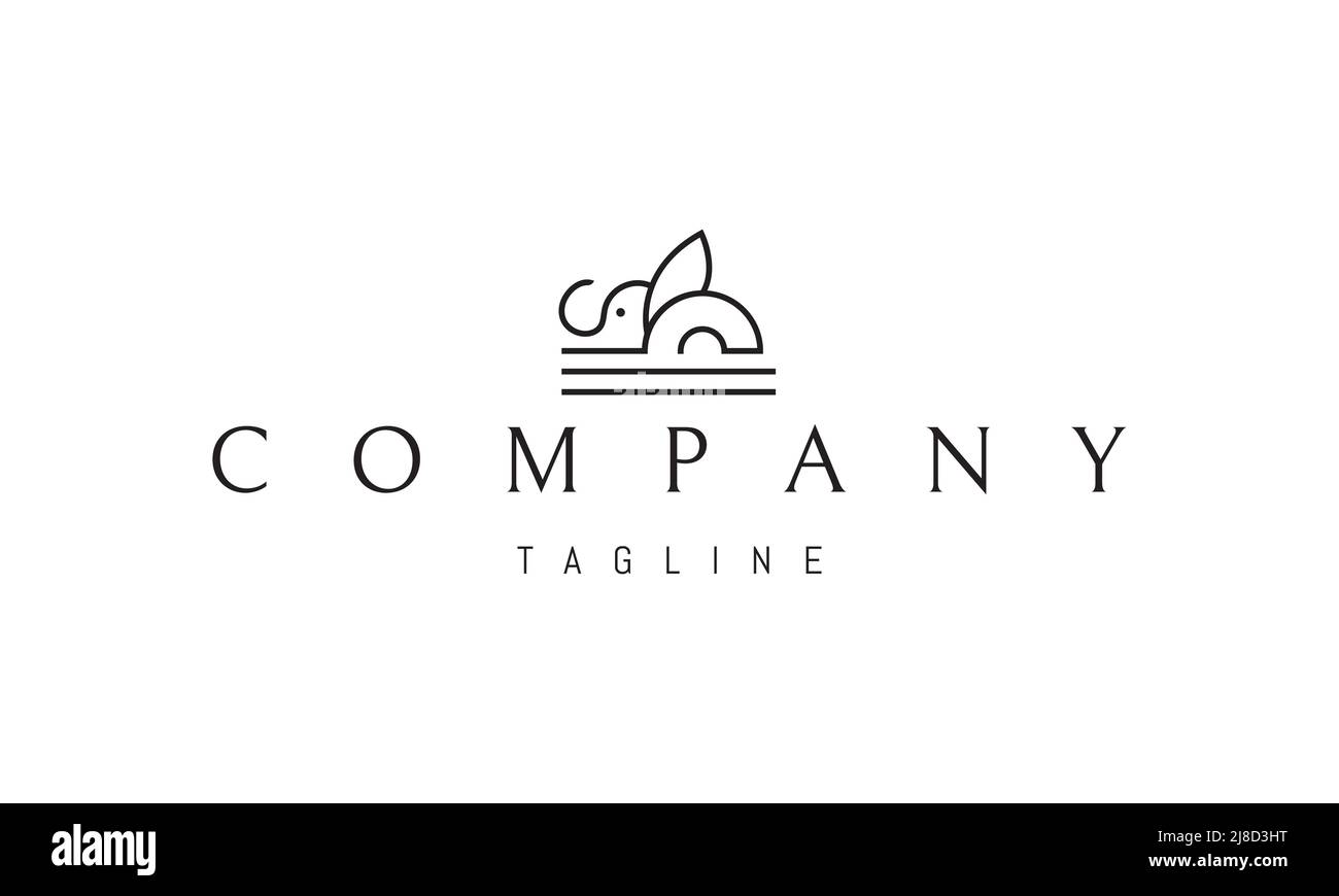 Logo vectoriel sur lequel une image abstraite d'un terrain de jeu sous forme d'éléphant. Illustration de Vecteur