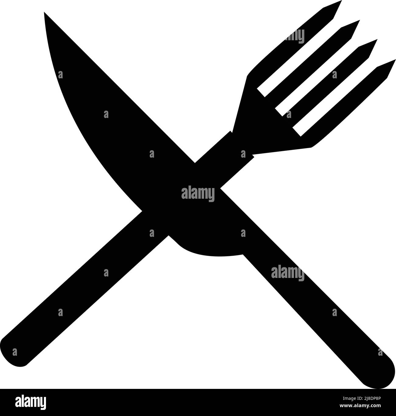 icône de cuisson, couteau et fourchette. sur fond blanc Illustration de Vecteur