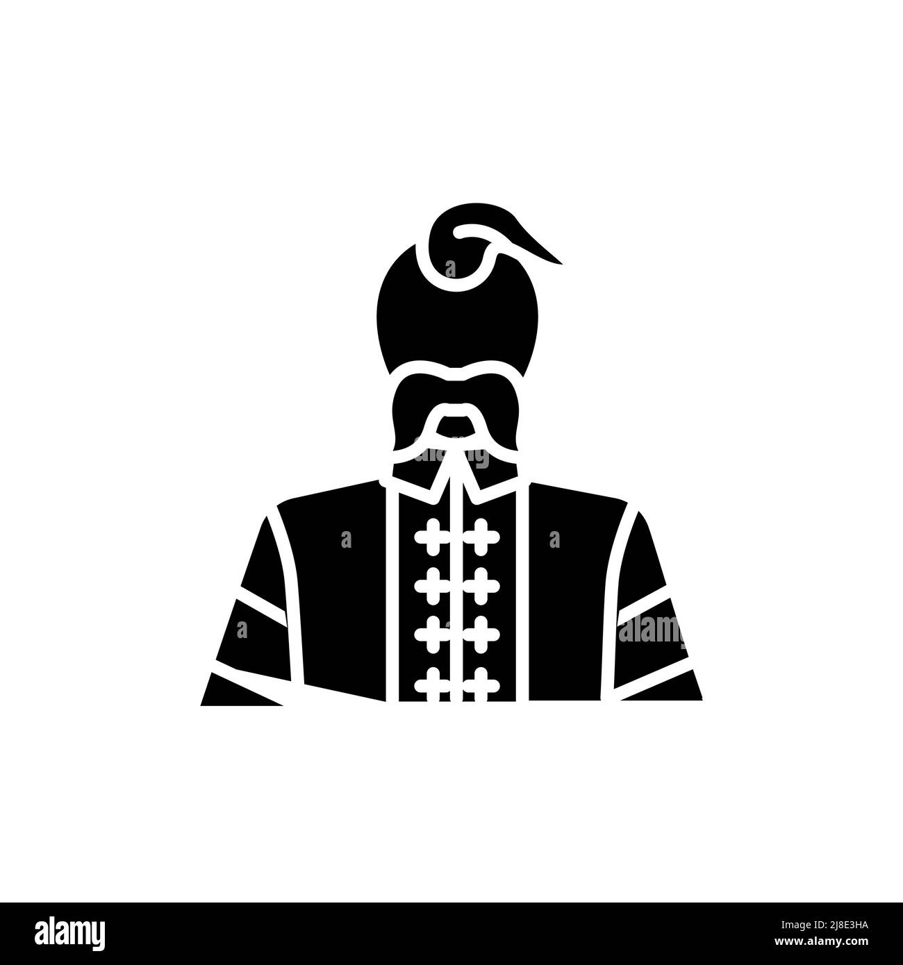 Icône de couleur de ligne ukrainienne. Elément vectoriel isolé. Pictogramme de contour pour la page Web, l'application mobile, la promotion Illustration de Vecteur