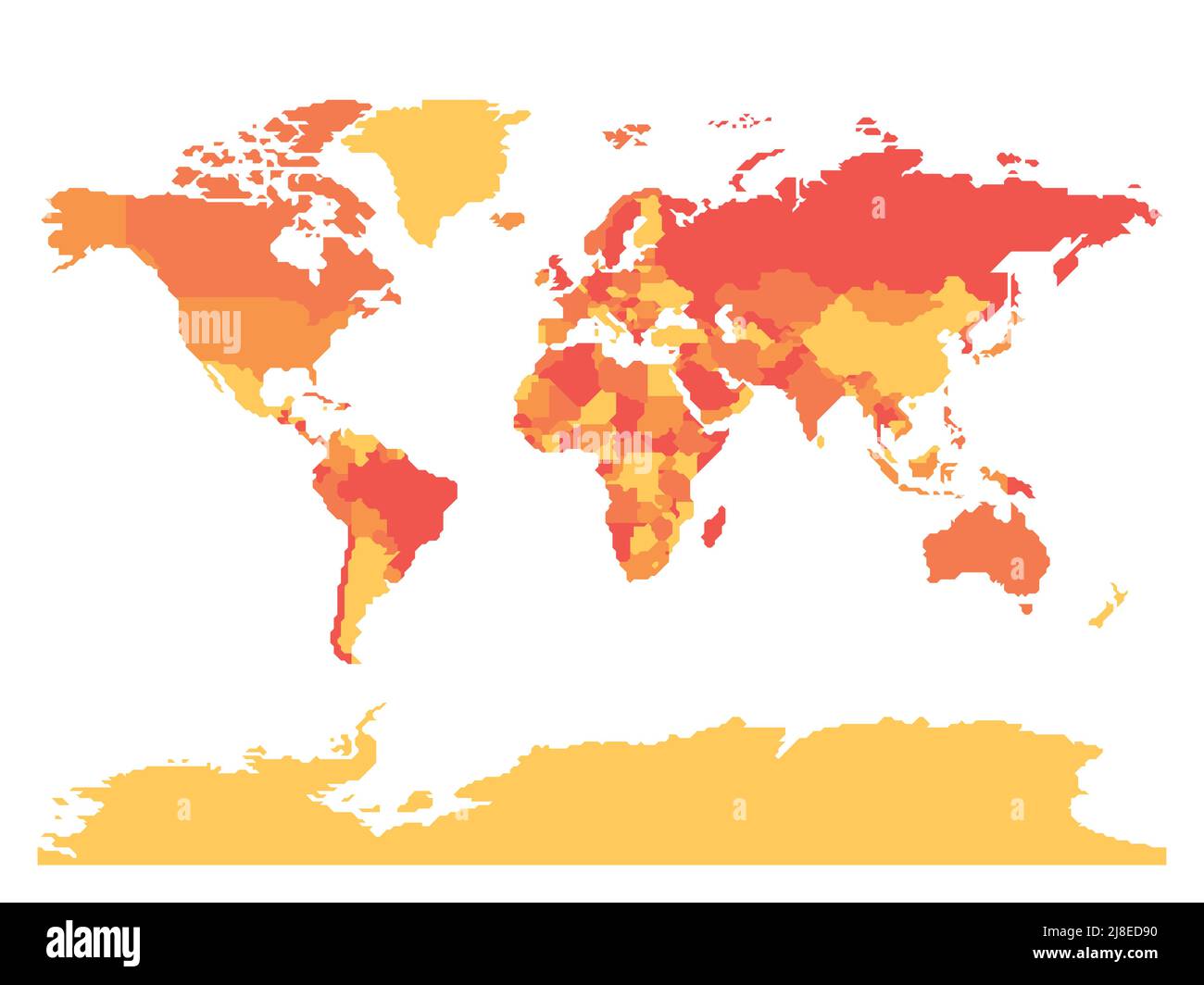 Carte schématique vierge simplifiée du monde Illustration de Vecteur