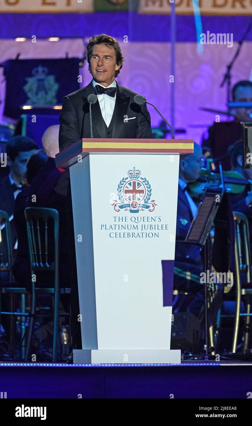 Tom croisière pendant la célébration Du Jubilé de platine A Gallop Through History au Royal Windsor Horse Show au château de Windsor. Date de la photo: Dimanche 15 mai 2022. Banque D'Images