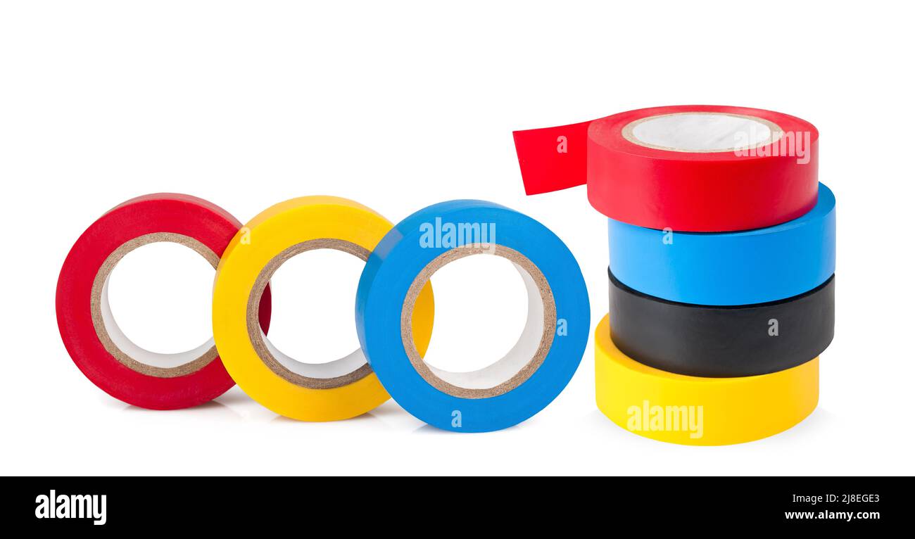 Ruban électrique isolé sur fond blanc Banque D'Images