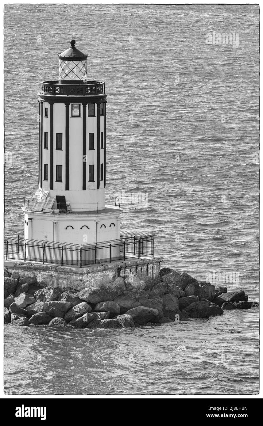 Phare de la porte d'Angeles, Port de Los Angeles, San Pedro, Californie, États-Unis Banque D'Images