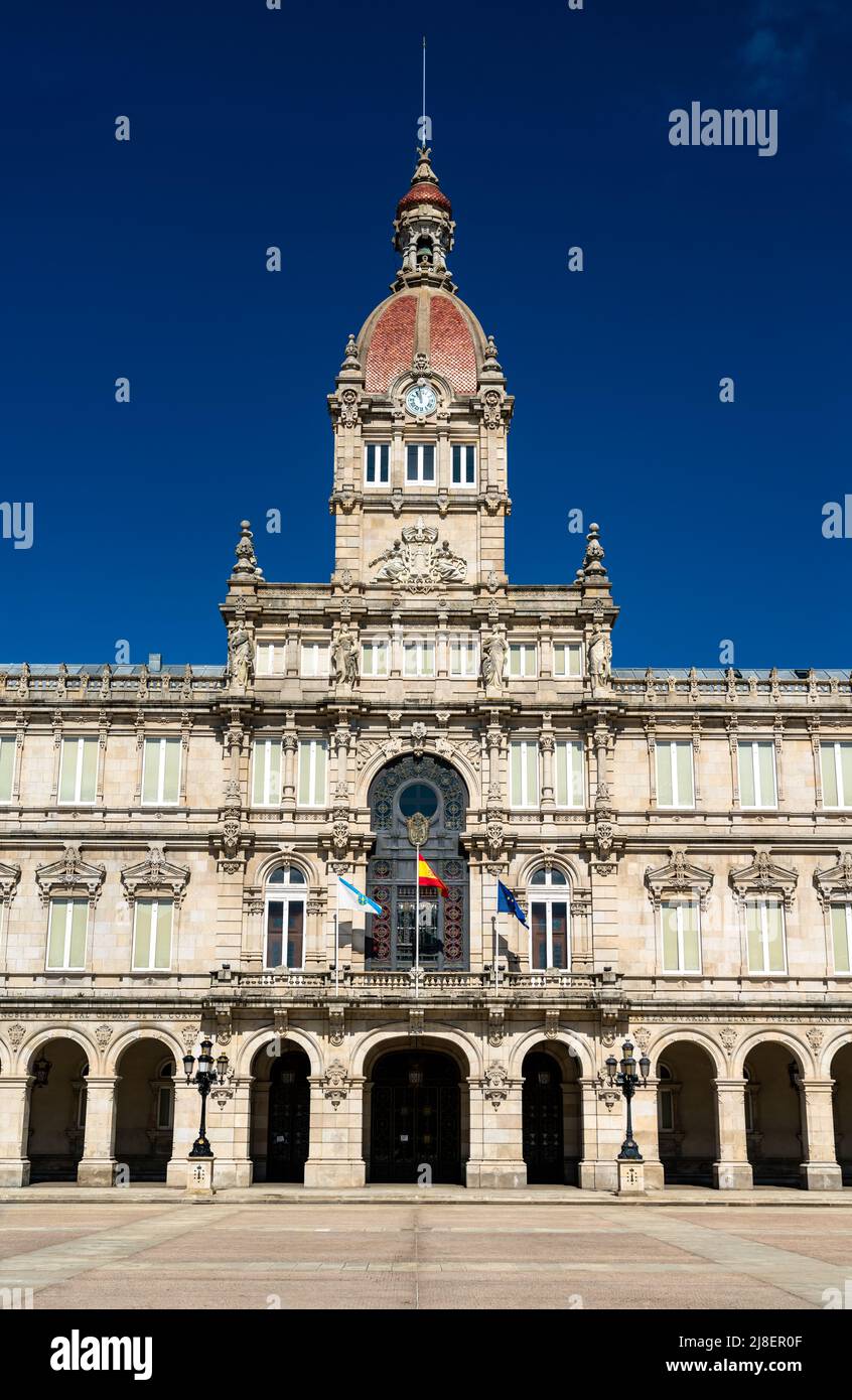 Un hôtel de ville de Coruna en Galice, Espagne Banque D'Images