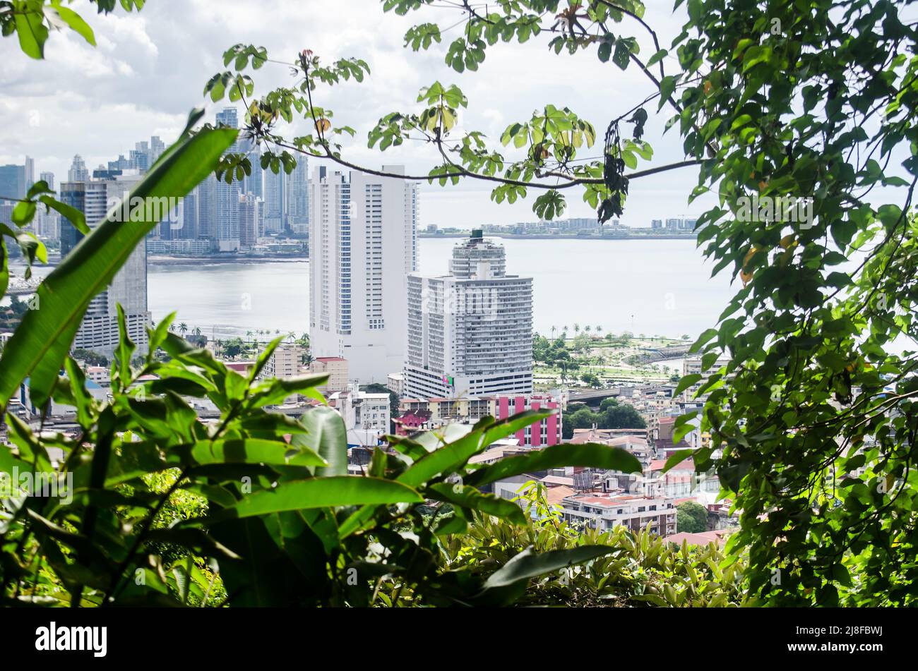 Panama ville comme vu de la colline d'Ancon Banque D'Images