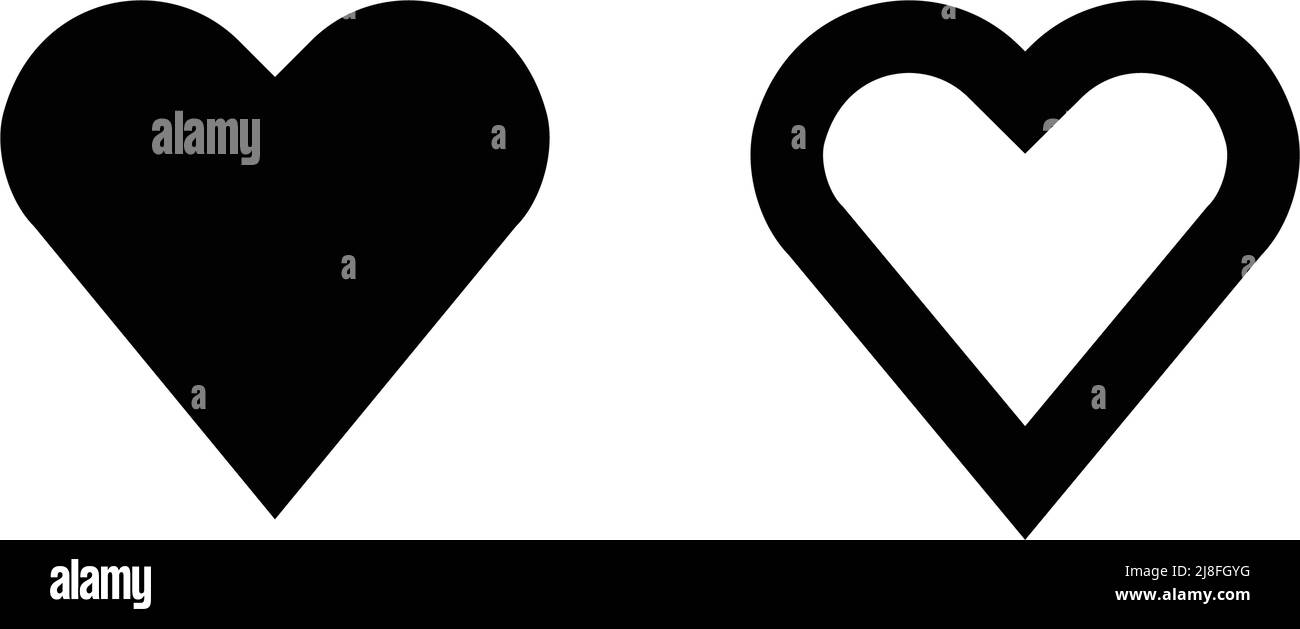 Icônes de silhouette de coeur . Vecteur simple. Vecteur modifiable. Illustration de Vecteur