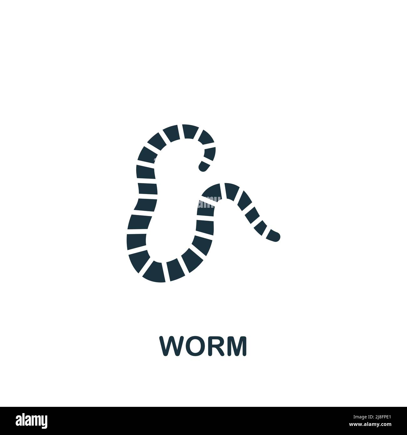 Icône ver. Icône pêche simple monochrome pour modèles, conception Web et infographies Illustration de Vecteur