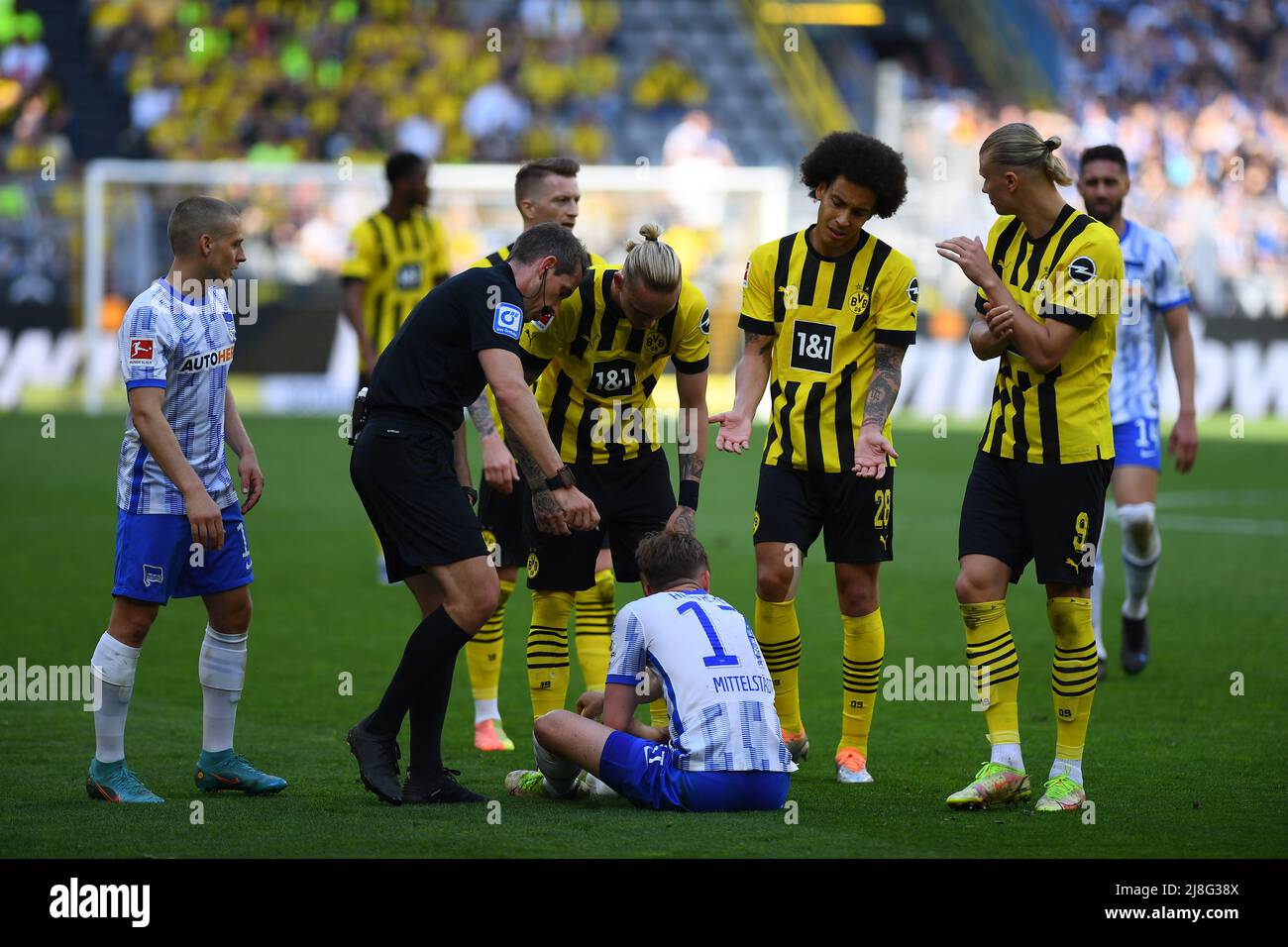DORTMUND, ALLEMAGNE - MAI 14 2022 : le match de Bundesliga Borussia Dortmund contre Hertha Berlin au parc signal Iduna Banque D'Images