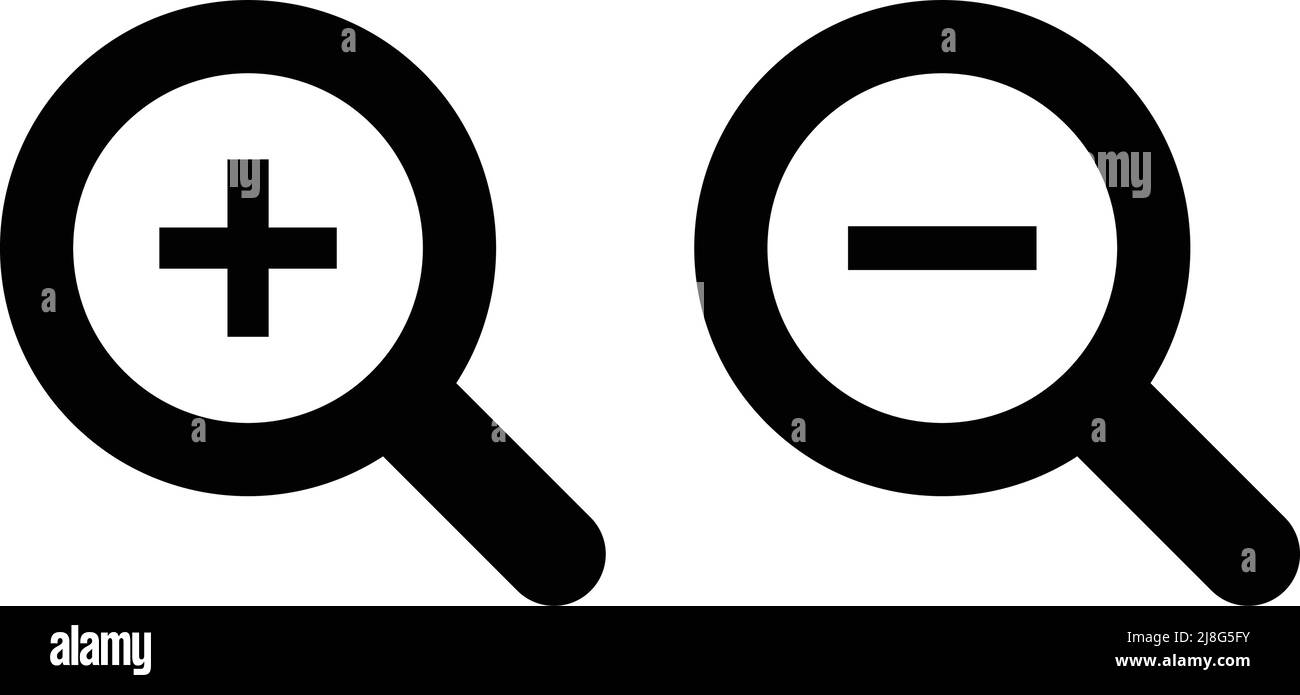 Zoom avant et zoom arrière sur les loupes. Vecteur modifiable. Illustration de Vecteur